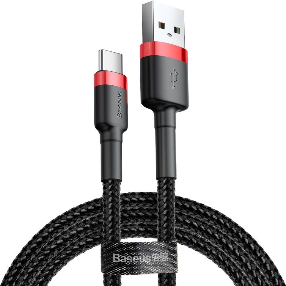 Baseus Type-C Cafule Hızlı Şarj Kablosu USB 3A 1 m - Kırmızı Siyah - CATKLF-B91 Bilgisayar Çevirici ve Adaptörü Fiyatı