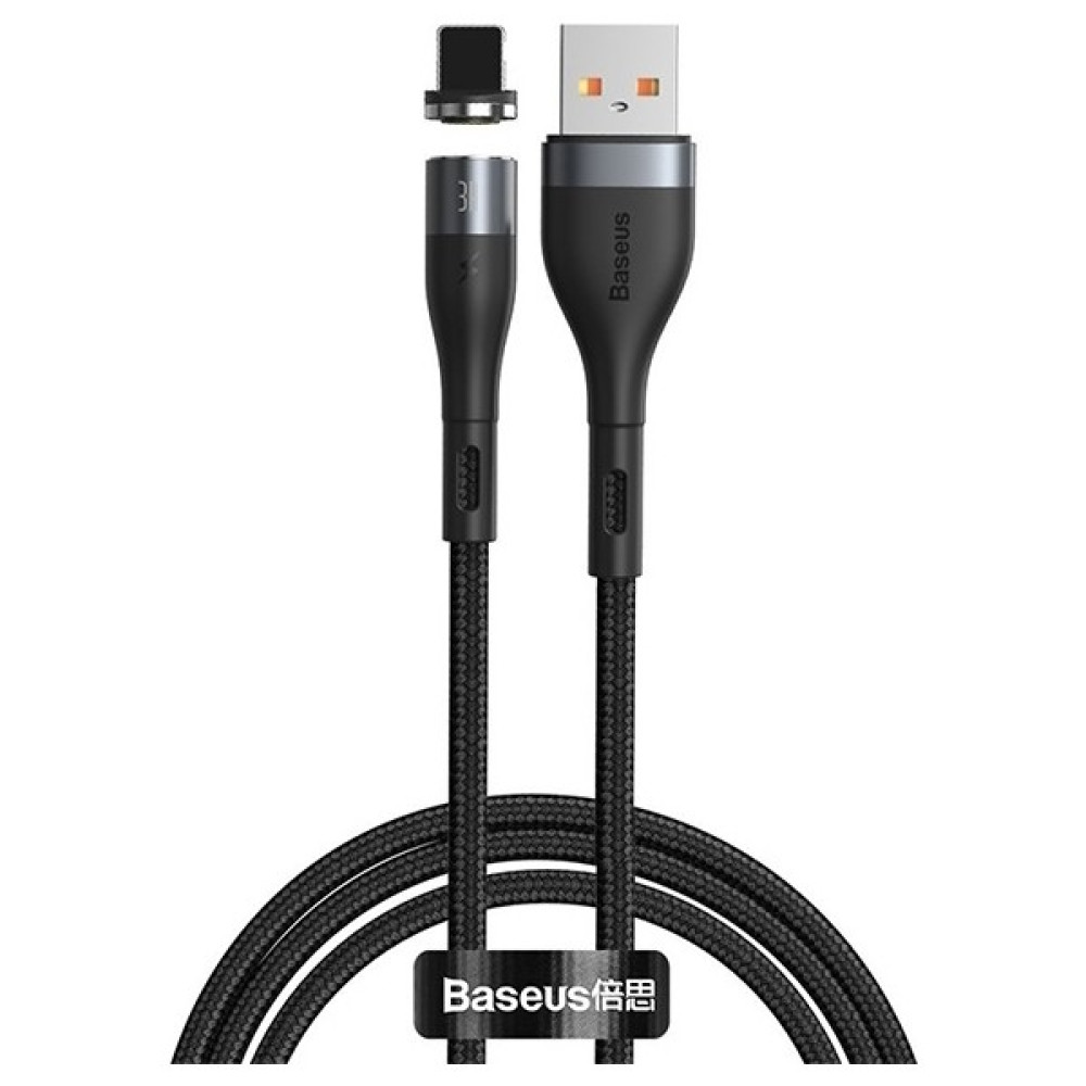 Baseus Zinc Magnetic Apple iPhone Uyumlu 12,11,XS,XR Mıknatıslı USB Şarj Kablosu 1 mt CALXC-KG1 - Siyah Cep Telefonu Kablosu Fiyatı