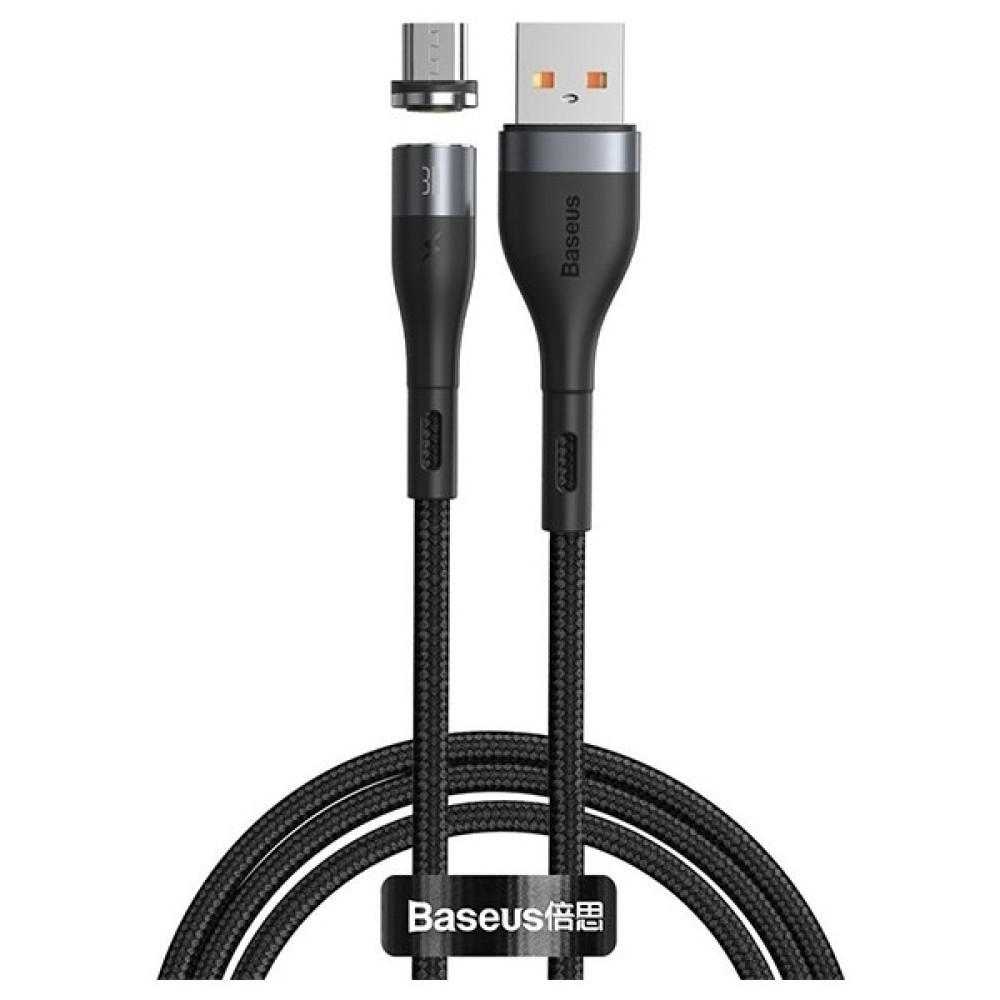 Baseus Zinc Safe Manyetik USB Kablo Şarj Android Micro 2.1A 1 mt CAMXC-KG1 - Siyah Cep Telefonu Kablosu Fiyatı