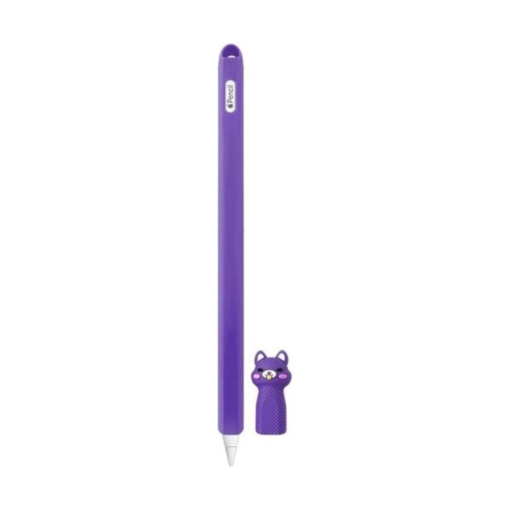 Basias Apple Pencil 2. Nesil Uyumlu Koruyucu Silikon Kılıf Kaydırmaz Sevimli Kedi Figürlü - Mor Tablet Aksesuarı Fiyatı