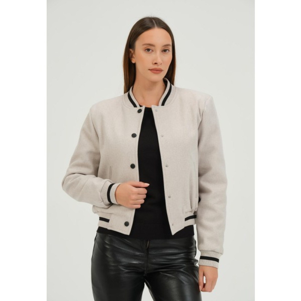 Basics&more Kadın Bomber Yaka Çıtçıt Düğmeli Kolej Ceket 2344 Bayan Ceket Fiyatı