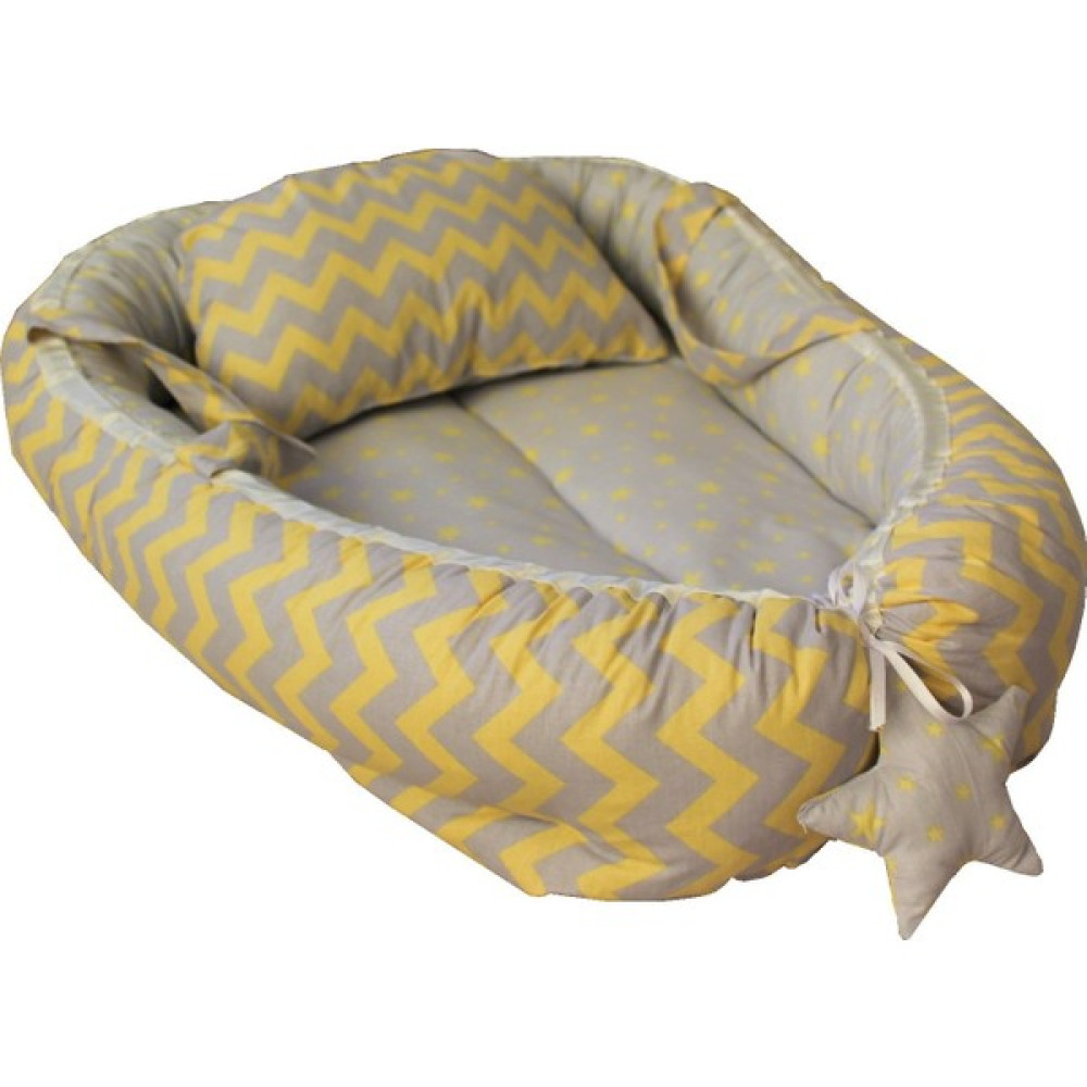 Baskaya Babynest Bebek Uyku Yatağı Ve Yastağı Zikzaklı Sarı Bebek Yatağı Fiyatı