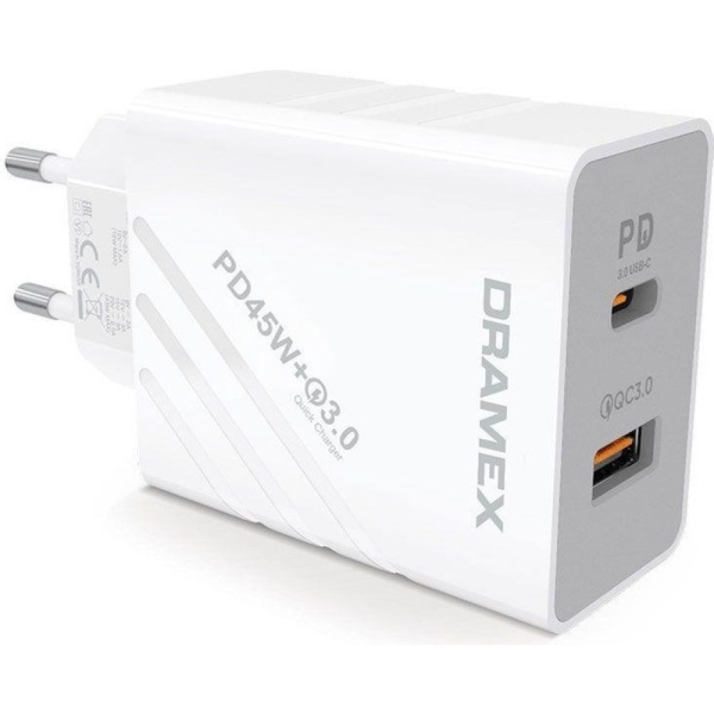 Başkenttekno Dramex DPQ45B Platınum Usb+Type-C Dual Port Pd 45W Süper Hızlı Şarj Adaptörü Cep Telefonu Şarj Cihazı Fiyatı