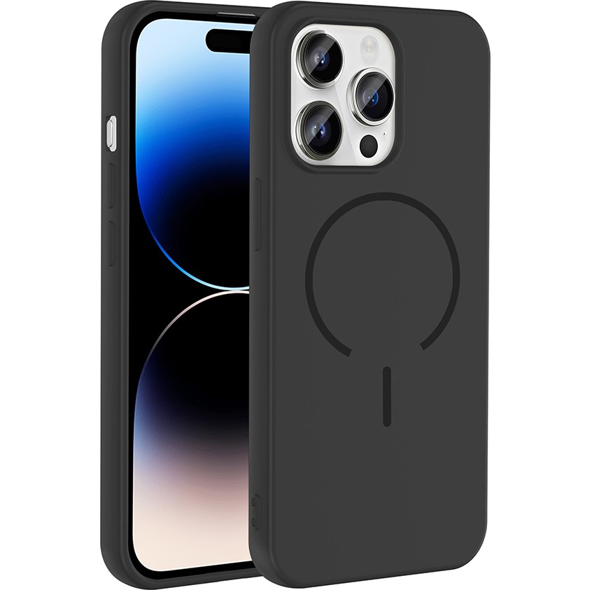 Başkenttekno iPhone 14 Pro Max Kılıf Meta Lansman M-Safe Kamera Korumalı Içi Kadife Yumuşak Renkli Süet Silikon - Siyah Cep Telefonu Kılıfı Fiyatı