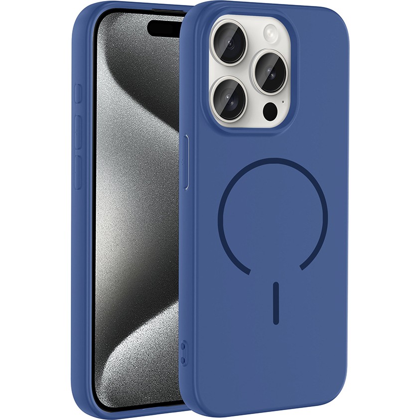 Başkenttekno iPhone 15 Pro Max Kılıf Meta Lansman M-Safe Kamera Korumalı Içi Kadife Yumuşak Renkli Süet Silikon - Lacivert Cep Telefonu Kılıfı Fiyatı