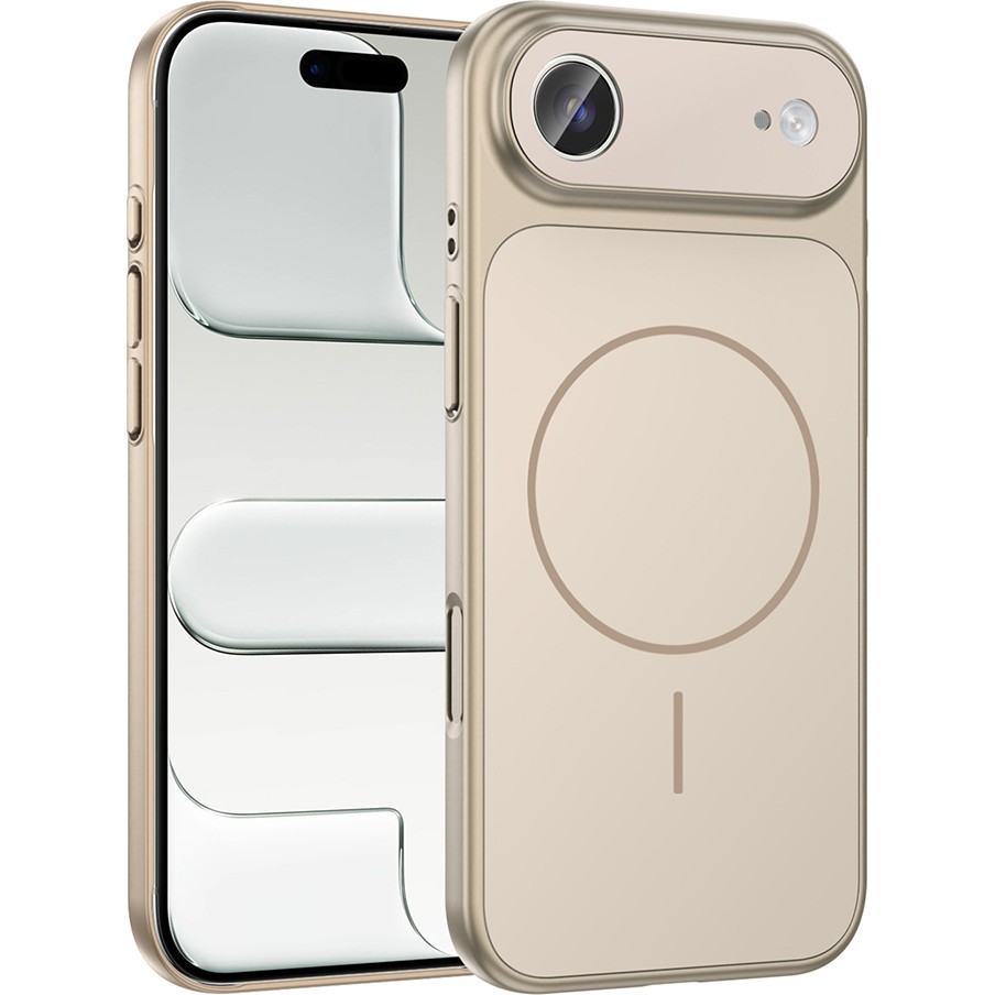 Başkenttekno iPhone 17 Air Kılıf Kablosuz Şarj Özellikli Kamera Korumalı Formen Kapak - Gold Cep Telefonu Kılıfı Fiyatı
