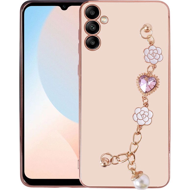Başkenttekno Samsung Galaxy A14 Kılıf El Tutamaçlı Kamera Korumalı Taka Silikon Kapak Kılıf - Pembe Cep Telefonu Kılıfı Fiyatı