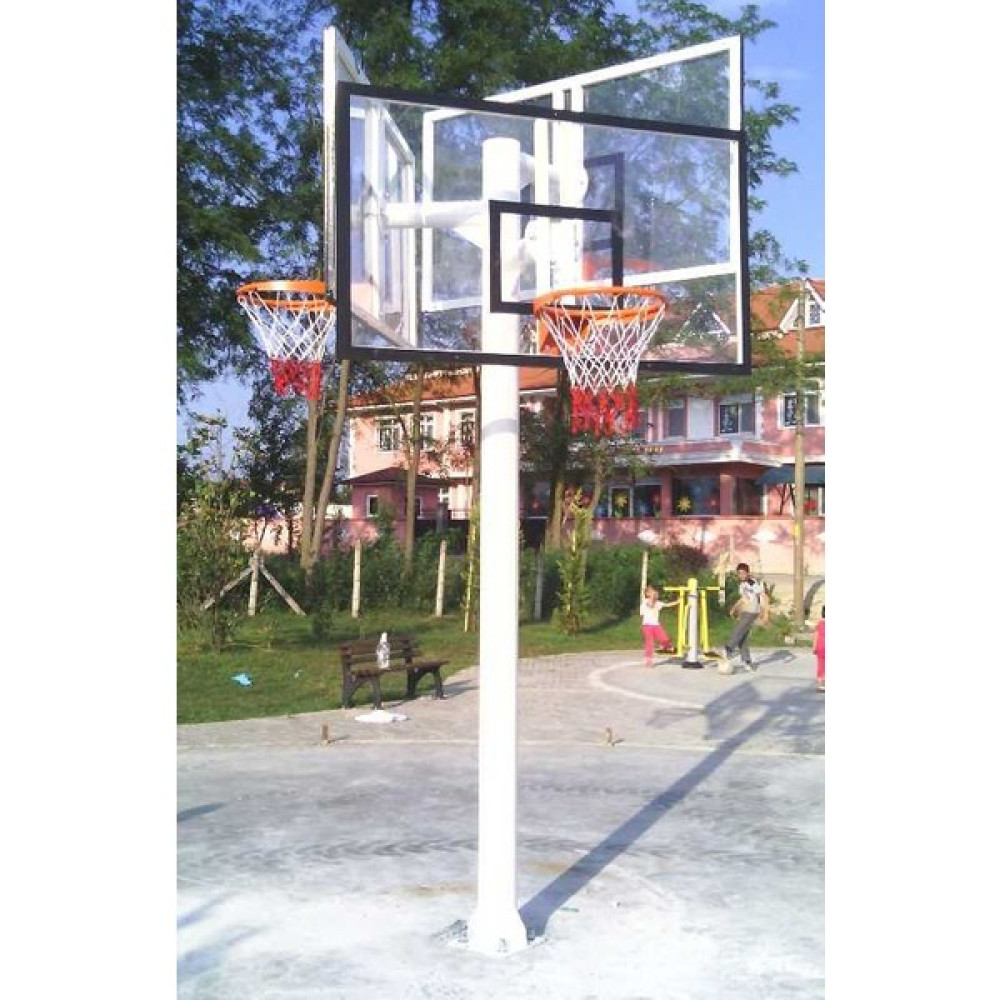 Basketbol Potası Üçlü Grup Kademeli Yüks 10 mm Cam, 105*180 Akrilik Cam Panya 45 cm Sabit Çember Basketbol Ürünleri Fiyatı