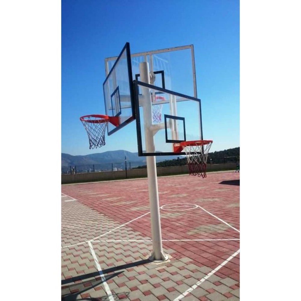 Basketbol Potası Üçlü Grup Standart Yükseklik 10 mm Cam, 105*180 Akrilik Cam Panya 45 cm Sabit Çember Basketbol Ürünleri Fiyatı