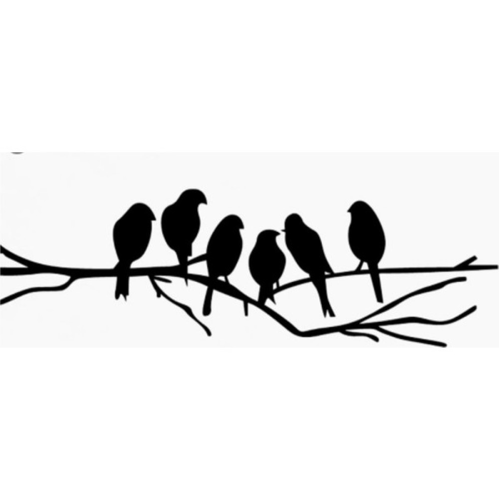 Baskı Madeni Dalda Duran Kuşlar Oto Sticker / Araç Sticker Siyah (85 x 25 Cm) Oto Boyaları Fiyatı