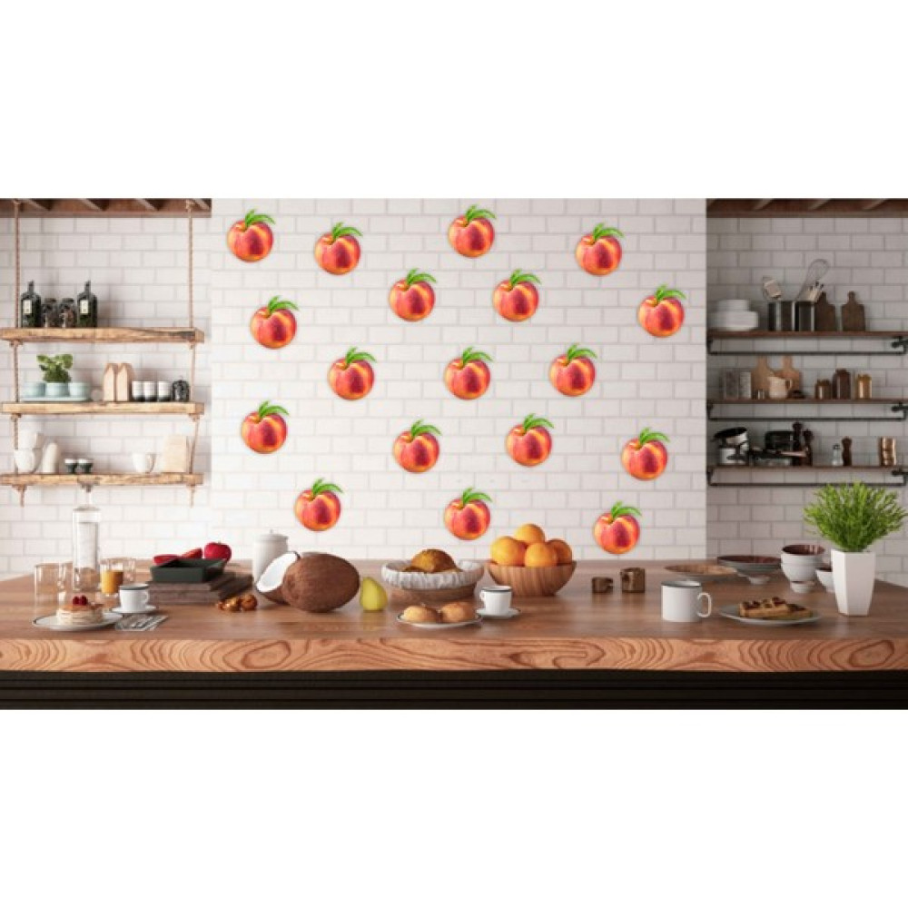 Baskı Madeni Meyve Stickerları - 10 x 10 cm - Turuncu Duvar Stickerı Fiyatı