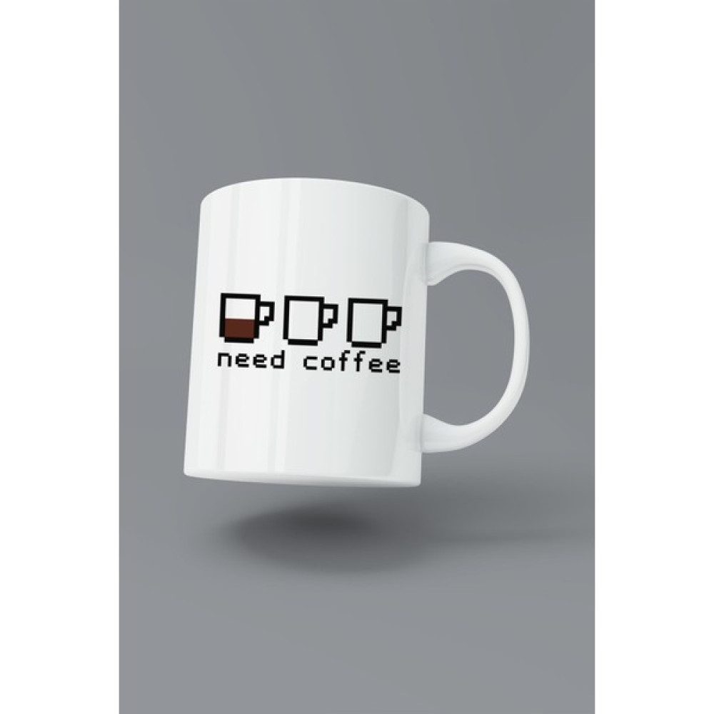 Baskı Tech Need Coffee Baskılı Porselen Kupa Fincan / Bardak / Kahve Takımı Fiyatı