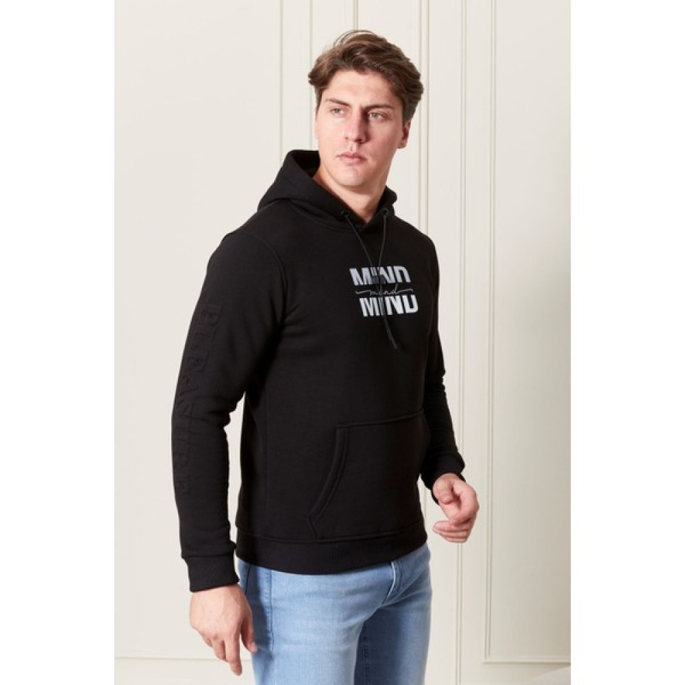 Baskılı Kapşonlu Erkek Sweat - XL - Siyah Oto Boyaları Fiyatı