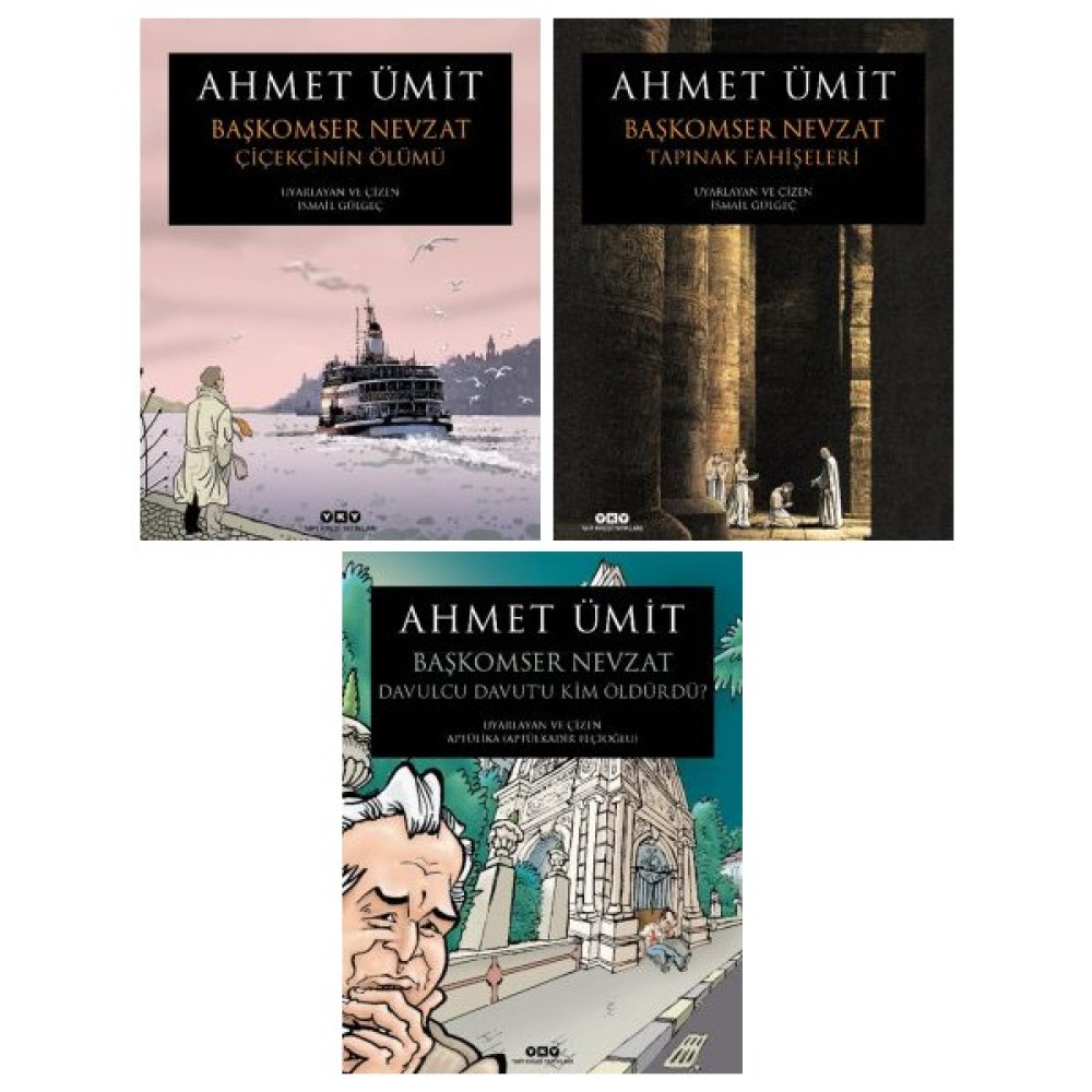 Başkomser Nevzat Çizgi Roman Serisi 3 Kitap Set Ahmet Ümit - Çiçekçi'nin Ölümü - Tapınak Fahişeleri - Davulcu Davut'u Kim Öldürdü Çizgi Roman Fiyatı