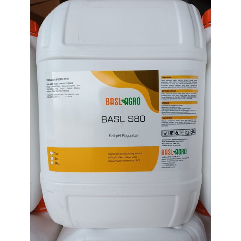 BASL AGRO S80 Sıvı Elementel Kükürt 20 Lt Ph Regülatörü Rojtarım Gübre Fiyatı