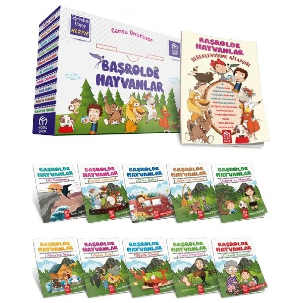 Başrolde Hayvanlar Hikaye Seti (10 Hikaye Kitabı + Değerlendirme Kitapçığı) Çocuk Öykü Fiyatı