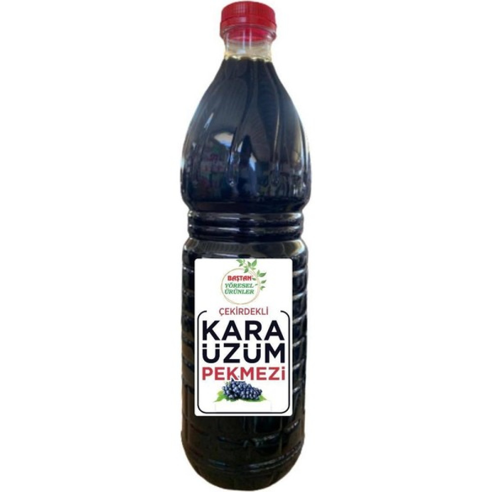Baştan Yöresel 1300GRAM Çekirdekli Kara Üzüm Pekmezi - 1 kg Diğer Fiyatı
