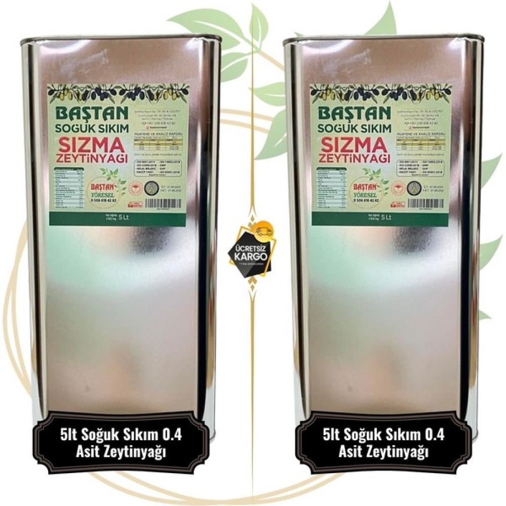Baştan Yöresel Soğuk Sıkım 0.4 Asit Zeytinyağı (10litre) - 10 lt Diğer Fiyatı