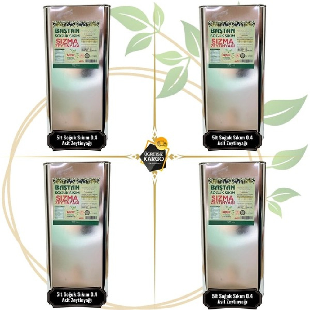 Baştan Yöresel Soğuk Sıkım 0.4 Asit Zeytinyağı 20 litre (Acımsı Değildir) - 20 lt Diğer Fiyatı
