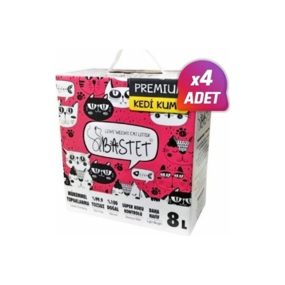 Bastet 4 Adet - Natural Bastet Topaklanan Premium Doğal Kedi Kumu 8 Litre Evcil Hayvan Ürünleri Fiyatı