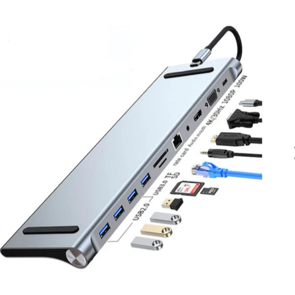 Bastore USB Type C 3 1 To 4K Hdmı VGA Gigabit Ethernet USB Çoklayıcı Kart Okuyucu Çevirici Kablo Bilgisayar Çevirici ve Adaptörü Fiyatı