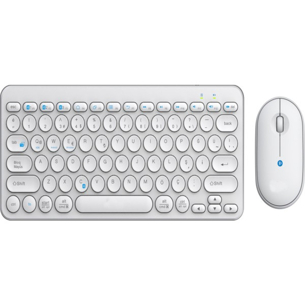 Batcell MK-117 Kablosuz Bluetoothlu Klavye Mouse Set - Beyaz Klavye - Mouse Fiyatı