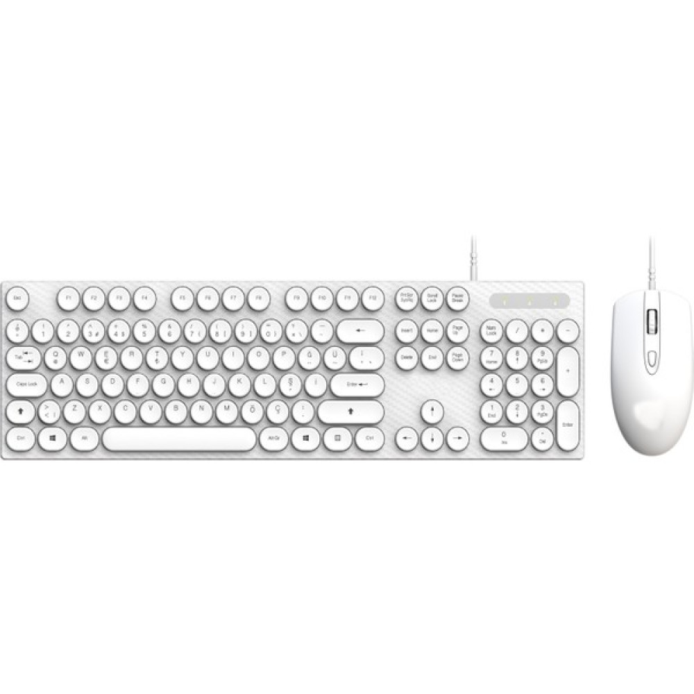 Batcell MK-119 Retro Daktilo Stili Kablolu Klavye Mouse Set Klavye - Mouse Fiyatı