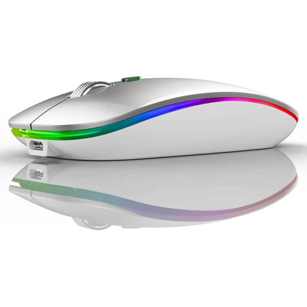 Batcell Rgb LED Kablosuz Mouse Optik Wireless Mouse Sessiz Mouse - Beyaz Klavye - Mouse Fiyatı