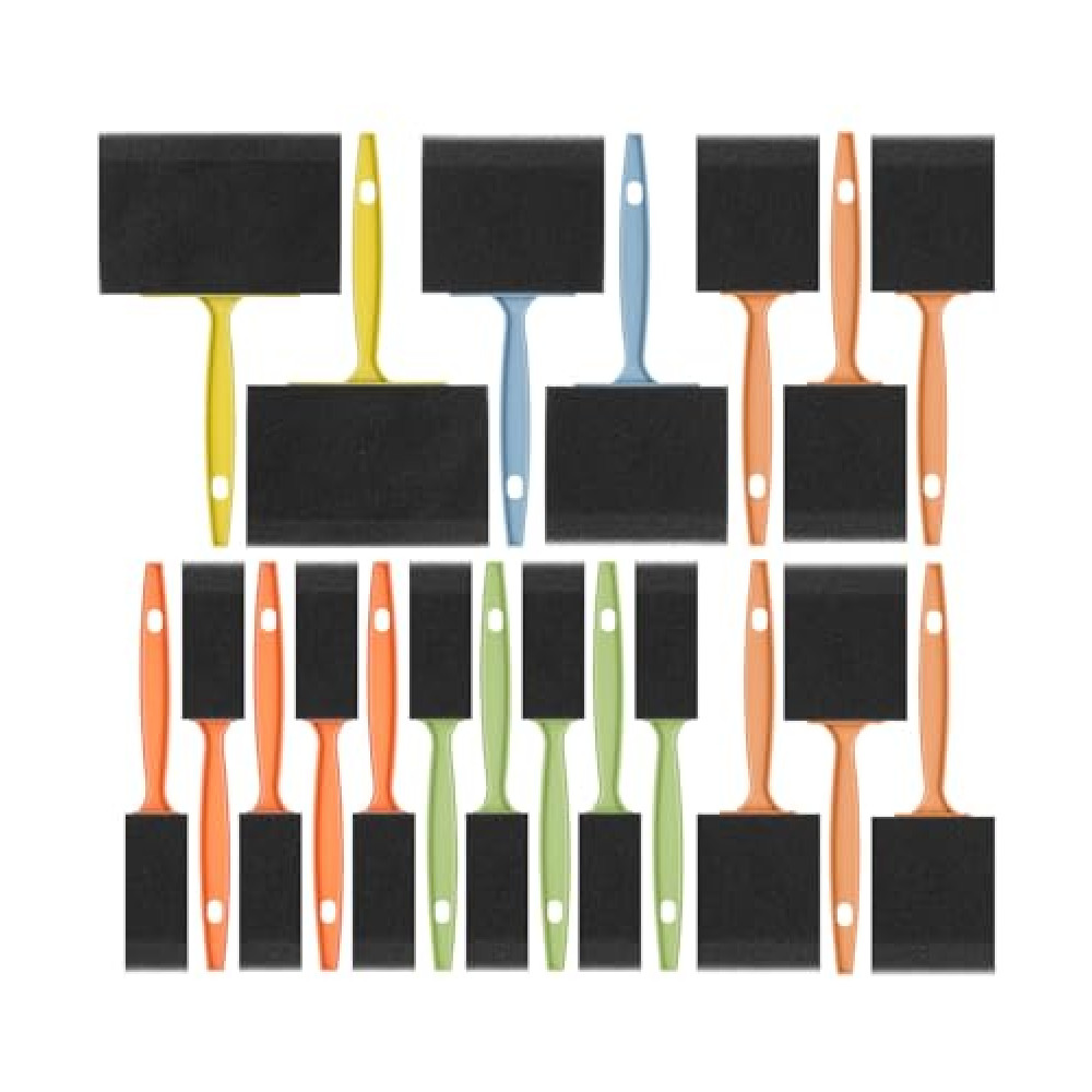 Bates- Foam Paint Brushes, 1”, 2”, 3" & 4”, 20 Pack, Colorful Handle Sponge Brushes, Sponge Paint Brush, Foam Brushes for Painting, Foam Brushes for Staining, Paint Sponges, Foam Brushes for Mod Podge Brush Fiyatı