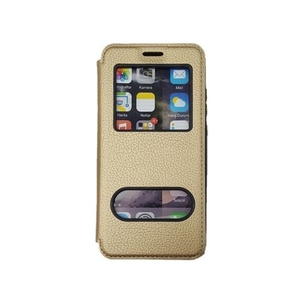 Batı Samsung Galaxy J5 Prime Kapaklı Kılıf - Gold Cep Telefonu Kılıfı Fiyatı