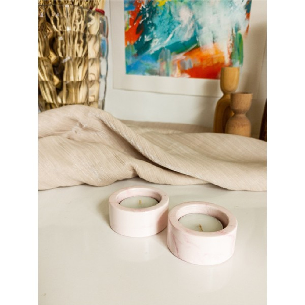 Batik 2'li Dekoratif Tealight Mumluk - 0 - Pembe Şamdan Fiyatı