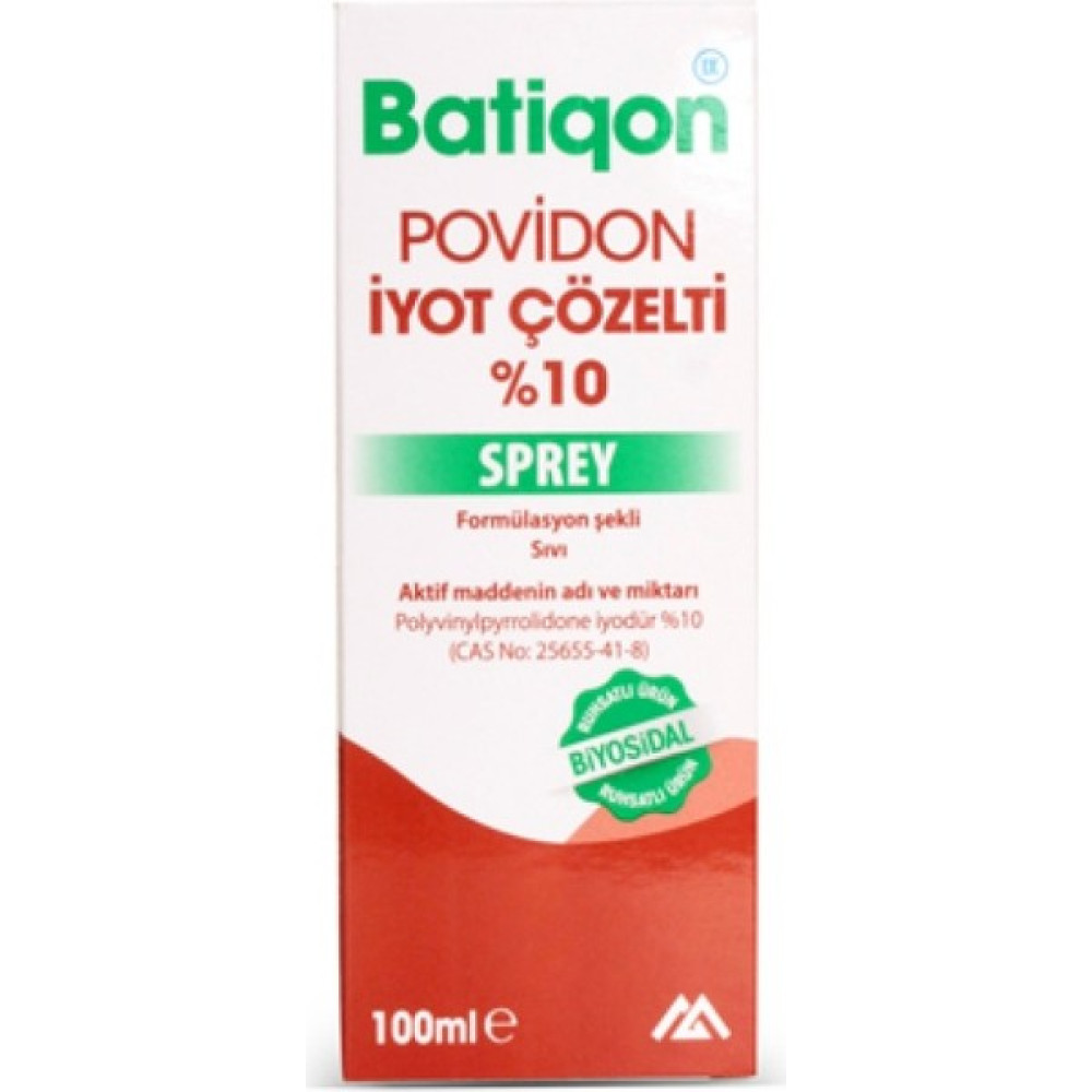 Batiqon Batikon Povidon Iyot Çözelti 100 ml Spreyli Hijyen ve Temizlik Fiyatı