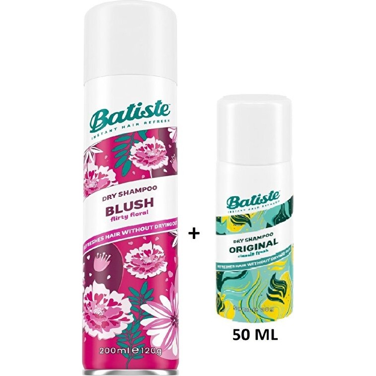 Batiste Kuru Şampuan Seti 200 ml Blush Floral + 50 ml Orijinal Seyahat Boy Hacim Verici Etki Diğer Fiyatı