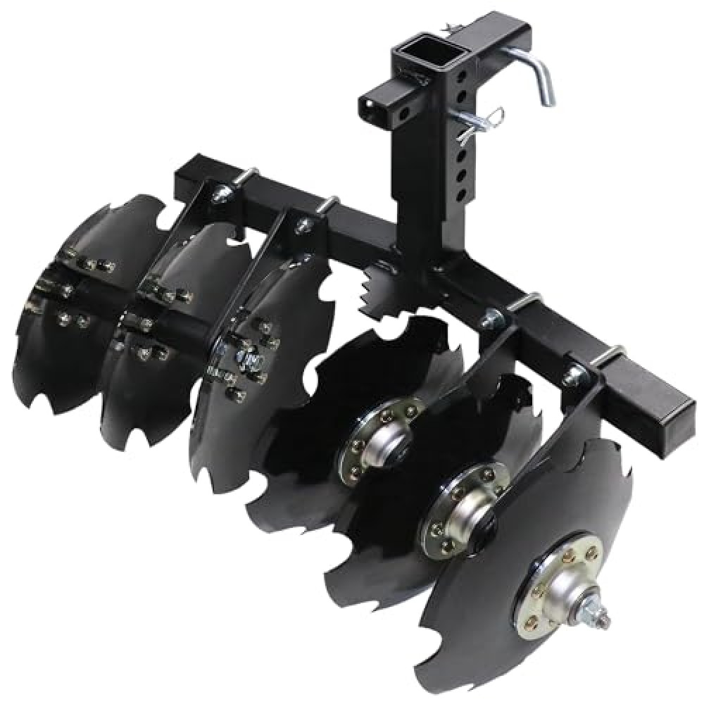 Battle Armor Designs Big Buck 28" Cut Width ATV/UTV Disc Plow Harrow with Universal 2" Receiver Mount, Cultivates 1 to 2 Acres