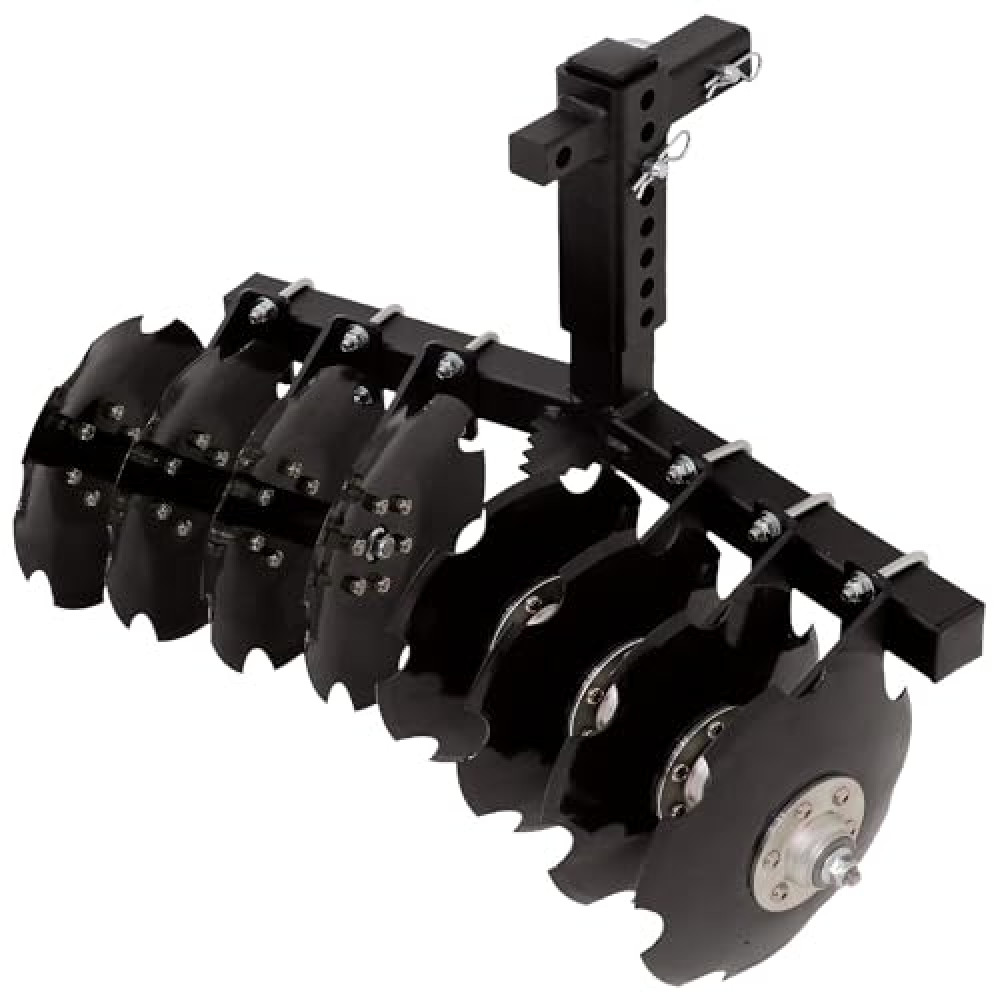Battle Armor Designs Big Buck 32" Pull Behind Disc Plow Harrow UTV Implement with 2" Receiver Mount, Cultivates 1 to 2 Acres