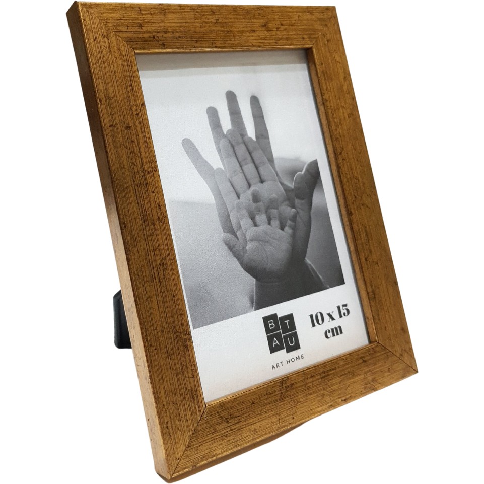 Batu Art Home Fotoğraf Çerçevesi 10 x 15 cm Mat Altın Renk Korumalı Kırılmaz Pleksi Camlı Masaüstü Ayaklı ve Duvara Asılabilir Diğer Fiyatı