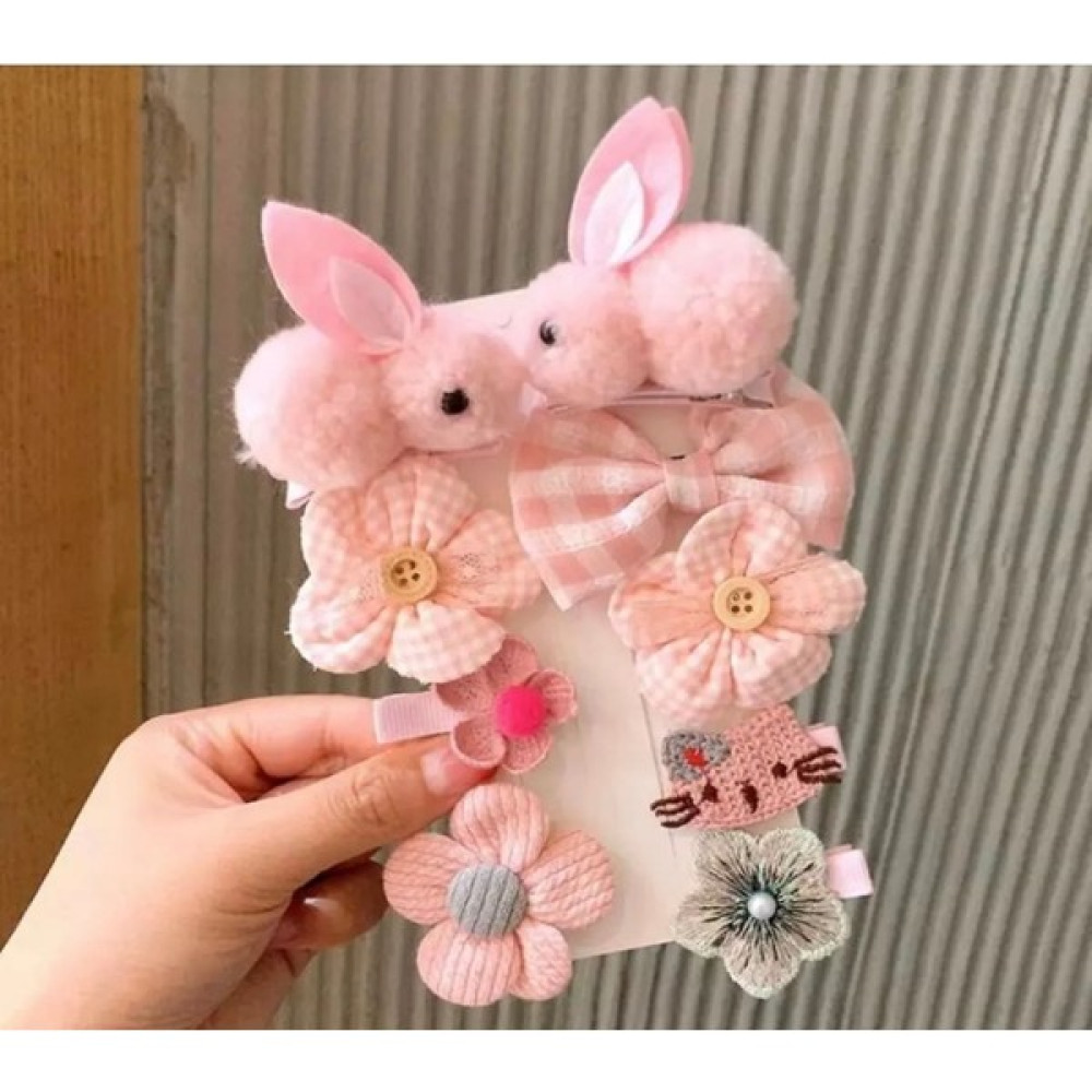 Batu Giyim Kız Bebek ve Çocuk Tavşanlı Toka Seti - 50P-Pembe Toka, Taç & Saç Bandı Fiyatı