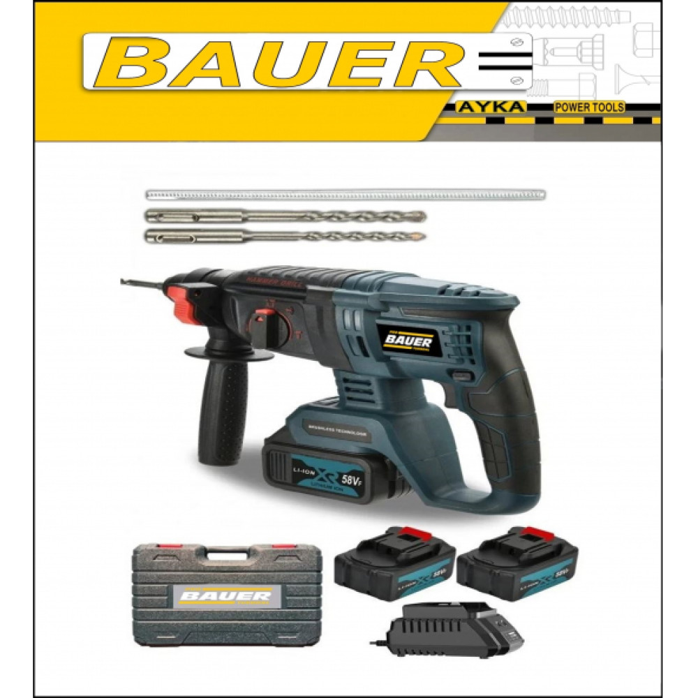 Bauer Bakir Sargili Komursuz Motor Darbeli Cift Akulu Sarjli Kirici Delici 88 V 8 Ah 2-26 Mm Hilti Kırıcı Deliciler & Kırıcılar Fiyatı