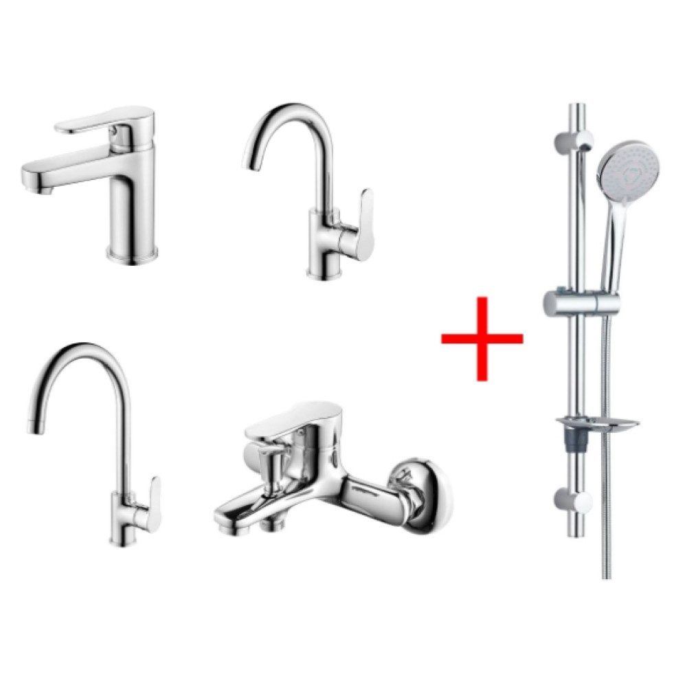 Bauheiz Bien Capri 5'Li Armatur Seti Lavabo + Kugu Lavabo + Banyo + Evye Bataryasi + Lucy Har. Ust Takim  - Gri Bataryalar & Musluklar Fiyatı