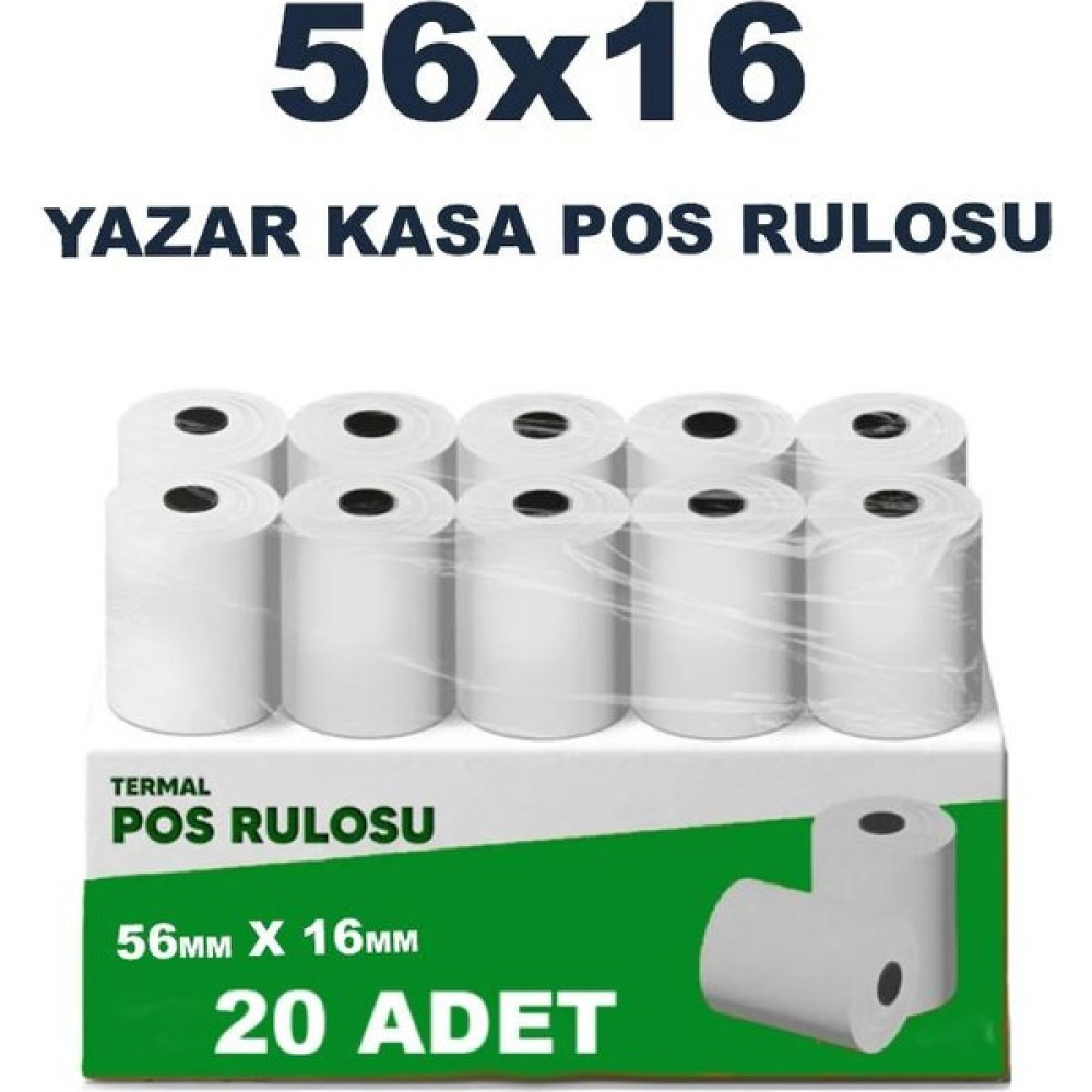 baukis 56 x 16 Termal Yazarkasa Pos Kağıdı 1 Kalite 20 Adet - 1BW-Beyaz - 10 Adet Ofis Malzemeleri Fiyatı