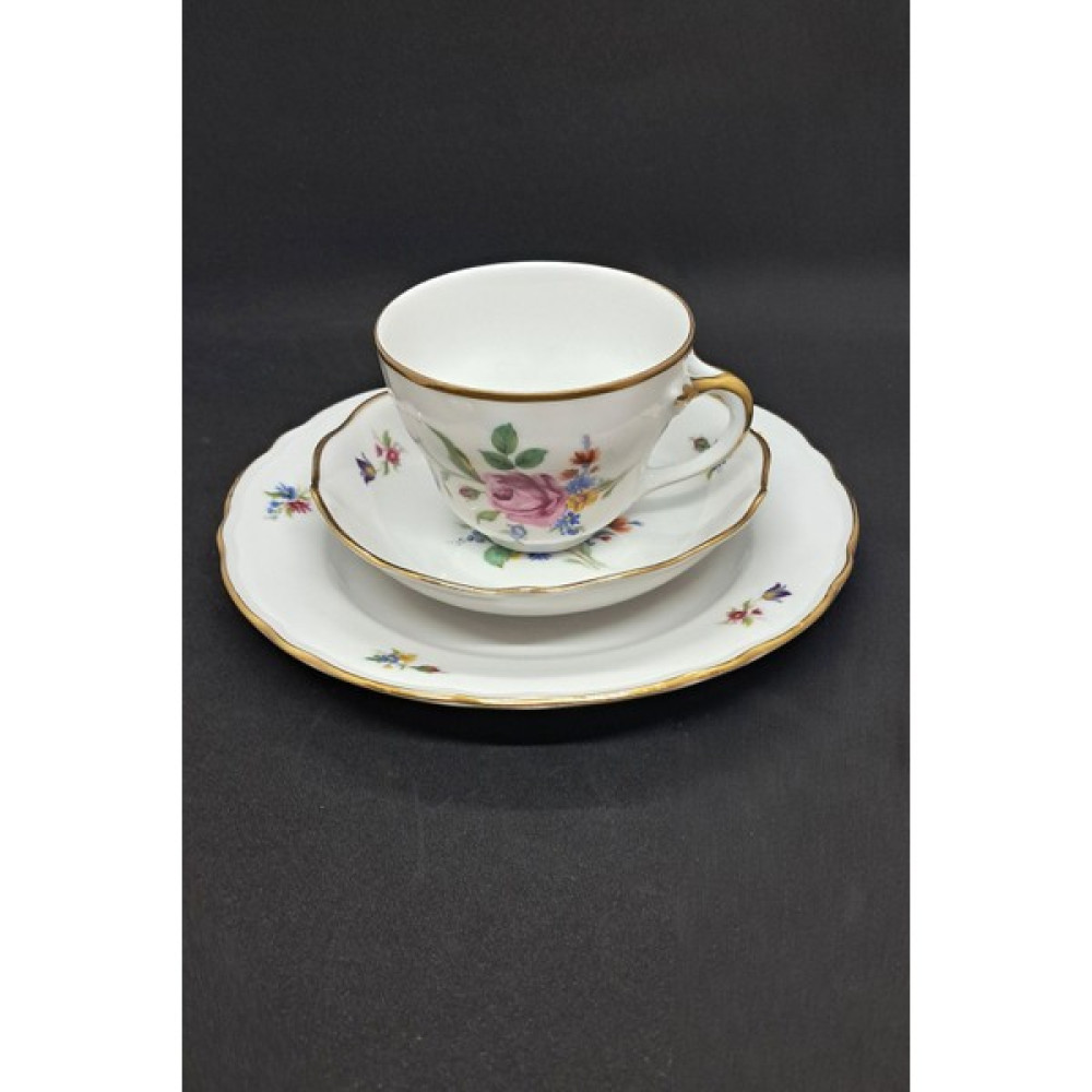 Bavaria 5 Çiçekli Vintage Çay Fincanı 3 Parça - Renkli - 200 ml Fincan / Bardak / Kahve Takımı Fiyatı