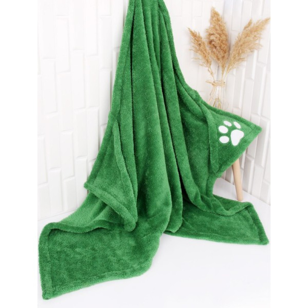 Baveno Evcil Hayvan Kedi/köpek Cepli Kurulama Havlusu Pati Nakışlı - Yeşil - 90 x 140 cm Banyo Havlusu Fiyatı