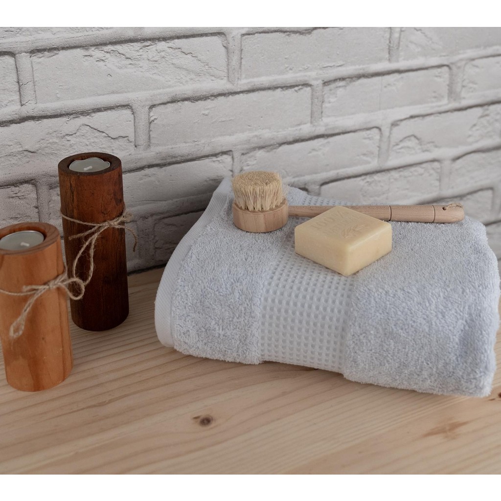 Baveno Home Pamuklu Yumuşak Waffle Bordürlü Renkli 60X110 cm El Yüz Havlusu Baveno - 60 x 110 cm - Açık Mavi El / Yüz Havlusu Fiyatı
