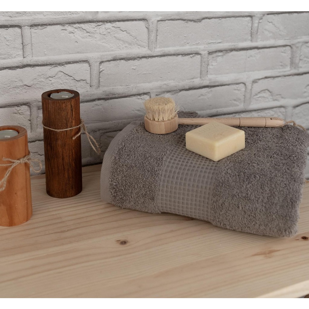 Baveno Home Pamuklu Yumuşak Waffle Bordürlü Renkli 60X110 cm El Yüz Havlusu Baveno - 60 x 110 cm - Bej El / Yüz Havlusu Fiyatı