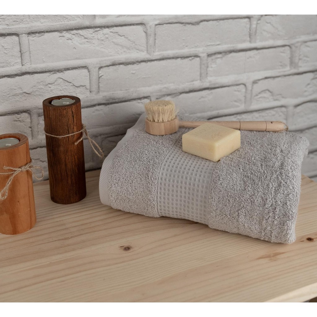 Baveno Home Pamuklu Yumuşak Waffle Bordürlü Renkli 60X110 cm El Yüz Havlusu Baveno - 60 x 110 cm - Gri El / Yüz Havlusu Fiyatı