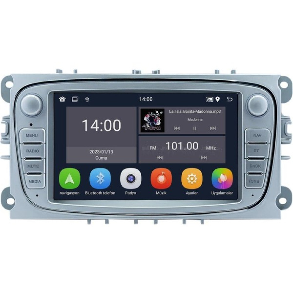 Bawerlink Ford Connect-Mondeo-Focus Oval Gri 2 GB Ram 32 GB Hafıza Androıd Multımedıa Teyp Oto Video & Navigasyon Cihazları Fiyatı