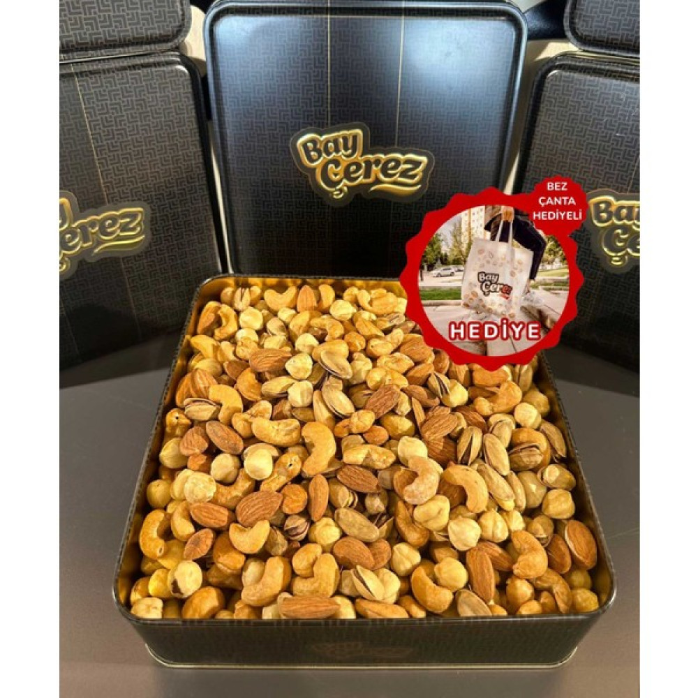 Bay Çerez Metal Kutu Süper 4’lü Karışık Kuruyemiş Jumbo (Antep, Badem, Fındık, Kaju) Net 1 kg Diğer Fiyatı