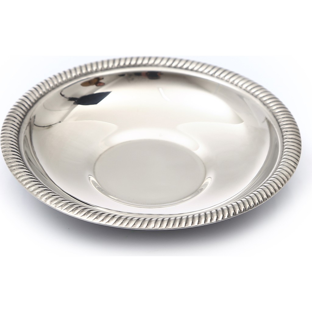 Bay Dursan Baydursan PASLANMAZ ÇELİK ÇAY TABAĞI, METAL PARLAK ÇAY TABAK ZİNCİR DESENLİ LÜX Diğer Fiyatı