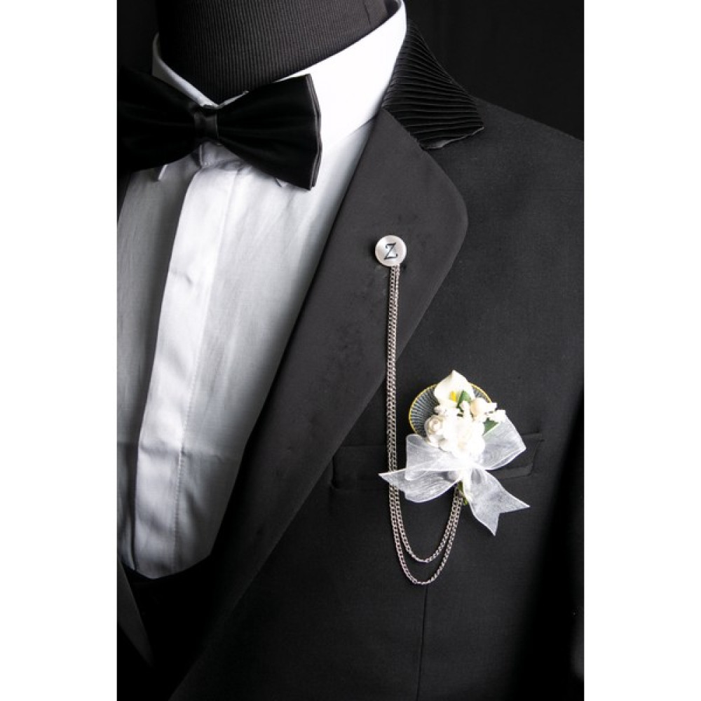 Bay Efendi Beyaz Kuru Çiçek Damat Sağdıç Yaka Çiçeği ve Z Harfli Ceket Zinciri Ev & Dekorasyon Aksesuarları Fiyatı