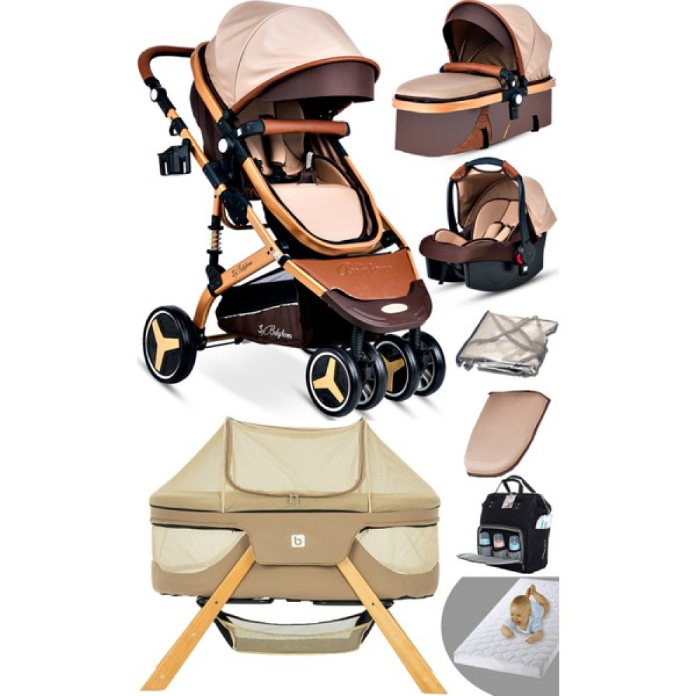 Bay Home Yeni Doğan 9 In 1 Full Takım 945 Travel Sistem Bebek Arabası Angel Sepet Anne Yanı Beşik - Kahverengi Bebek Arabası-Puset Aksesuarları Fiyatı